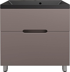 Style Line Тумба с кварцевой раковиной антрацит Матис 70 тауп темный – фотография-1